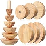 DoubleFill 6 Pack Pottery Molds 3'' 4'' 5'' 6'' 7'' 8'' Thickness 2.5'' Plaster Molds Wood Pottery Tools with Handle for Ceramic Top Forms DIY Bowls Plate Dish Slump Press Art Making (Hemispherical)