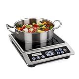 ChangBERT Portable Induction Cooktop Enhanced Version, One-Click Max Power 1800W Large Heating Coil Burner, Precise Temperature Control, NSF Certified Commercial Grade Low Noise Hot Plate
