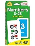 School Zone Numbers 0-25 Flash Cards: Toddler, Preschool, Kindergarten, Learn Math, Addition, Subtraction, Numerical Order, Counting, Problem Solving, Ages 4+, Packaging May Vary