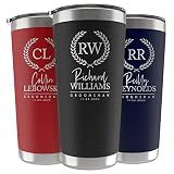 UNITED CRAFT SUPPLIES Groomsmen Gifts Set of 3, Groomsmen Tumblers Personalized w/Engraved Names & Title, 20 or 30 Oz, 3 Colors, Double Wall Stainless Steel Tumbnlers, Groomsmen Proposal D4