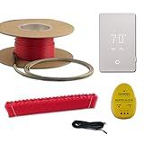 Warming Systems - 50 Sqft 120V Electric Radiant Floor Heating Kit – Includes Heating Cable, Programmable Thermostat, Sensor, Cable Guides, Installation Monitor and Under Tile Heated Floors