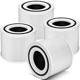 4 Pack 240 Replacement Filter Compatible with Puro 240 Air Puri-fier, 3-in-1 True HEPA 14 Filter Replacement Fit for 240 Air Puri-fier, Grade True HP-14 with Activated Carbon