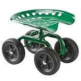 SANMEO Garden cart on Wheels,Rolling Garden with 360 Degree Swivel seat for Women Men,Gardening stools for Seniors,Scooter for Patio, Yard, and Outdoors (Green)