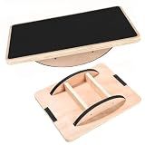 Balance Board Wooden Wobble Board for Adults Anti-Slip Board for Physical Therapy & Core Strength, Ideal Balance Board for Standing Desk with Ankle Support