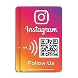 Sticker for Instagram with QR and NFC - 2-Pack - Tap or Scan to Follow - No App Needed - Reusable QR Code for Shops, Cafés, Restaurants & Clinics - Smart Contactless Sign to Gain Followers Anywhere