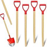 Gisafai 4 Pcs Wooden Shovel Handle Replacement Long D Shovel Handles 28.7 Inch Plastic Grip Handle for Digging Raking Tool