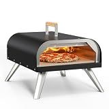 WOOCIT 12" Multi-Fuel Outdoor Pizza Oven, Reaches 720°F, with Stone & Peel