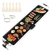 ARLIME 35" Large Electric Griddle, Nonstick Countertop BBQ Grill with Adjustable Temperature, Thermostats and Drip Tray, Teppanyaki Grill for Indoor & Outdoor