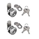 2Pcs Cabinet Cam Lock Keyed Alike Tool Box Locks 5/8" Cylinder for Truck Pickup Tool Box Vending Machine Drawer Mailbox ATM Locks Replacement
