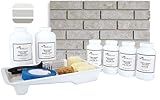 Brick-Anew All-in-One Brick Fireplace Paint Kit – Easy DIY Makeover for a Natural, Realistic Brick Look (Misty Harbor) Not Your Boring White Paint or Chalk Paint!