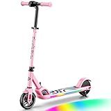 FanttikRide C9 Pro Electric Scooter for Kids 8-12, Adjustable Handlebar Height for Riders 3.9-5.2 ft, 132 lbs, Up to 40 min Continuous Time, 5 Miles Range, 3 Speed Mode 5/8/10 MPH, Pink