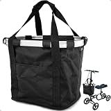 Mkuero Knee Scooter Basket Accessory with Handle, Quick Release Removable Cloth Basket for knee scooter front - Fits Most Knee Scooter Walker Models
