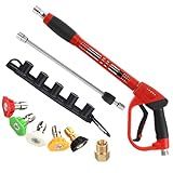 Tool Daily Deluxe Pressure Washer Gun, with Replacement Wand Extension, 5 Nozzle Tips, M22 Fitting, 40 Inch, 5000 PSI