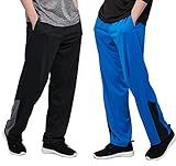 DEVOPS Men's Active Performance Workout Athletic Training Sweatpants Gymwear (X-Large, Black [2 Pack])