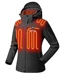 Venustas Women's Waterproof Heated Jacket with Battery & Detachable Hood