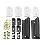 Xinafan Door Tune Up Kit Compatible with Arrow Shed Storage DK100-A, Slider Door Handle Replacement for Shed Sliding Doors Hardware Kit for Arrow Outdoor Handle, Black Handle