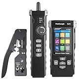 NOYAFA NF-8506 Network Cable Tester with RJ45 Crimp Tool, CAT5 CAT6 Network Tester, IP Scan, PoE Ping Test, Network Rate Test, Port Flashing, RJ45 RJ11 Ethernet Cable Tester with Crimper Stripper