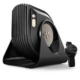 Vornado FLY MAX High Velocity Fitness Floor Fan, Omnidirectional Remote with Equipment Straps, 4 Speed Settings, Adjustable Tilt, Whole Room Circulation, Powerful Fan for Training Sessions, Black