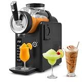 SYINTAO Slushie Machine No Ice Needed, 2-in-1 Frozen Drink & Soft Serve Ice Cream Maker, Self-Chilling Slushy Maker with 5 Presets, LED Display & Auto Clean for Home & Party (Black)