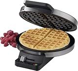 Cuisinart Waffle Maker, 1250W Round Classic Waffle Iron, 5-Setting Adjustable Browning Control, WMR-CAP2, Brushed Stainless