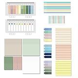 BAYTORY 1610 Sheets Transparent Sticky Notes with Highlighter Tape, Clear Waterproof 3 x 3 inch See Through Memo Pad, Self-Adhesive Translucent Writable Index Tabs for Annotating Books