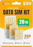 SpeedTalk 20GB Data SIM Card – 360 Days | Prepaid 5G/4G LTE for USA | Data-Only SIM for Hotspots, Routers, Security Systems, GPS, Tablets, IoT & Remote Monitoring
