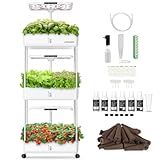 Ahopegarden Indoor Garden Hydroponics Growing System Kit: 66 Pods Plant Herb Garden Germination Kit with LED Grow Light, 30L Large Capacity Kitchen Hydroponics Planter Grower for Vegetable Fruit