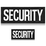 Security Patch 2 Sizes Embroidery Security Hook and Loop Patches,Black,2pcs