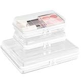 3Pcs Clear Hard Shell Zipper Case -Transparent Pouch Bag Storage Case Plastic Packing Cube Sided Organizer Container Box, Lightweight Foldable Design for Travel, Pencil, Cosmetics, Toiletry, Toy(SSL)