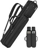 PEKREWS Pool Cue Case, 4x5 Pool Stick Bag with Multiple Accessory Pockets