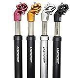 DJC Bike Suspension Seatpost Shock Absorber Damper Post 27.2 30.9 31.6 mm, Lightweight Aluminum Body(Black Head,27.2mm)