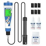 EZTOCH Portable Dissolved Oxygen Meter for Pond, Digital Dissolved Oxygen Test Kit for Fish Tank, Do Meter Oxygen Analyzer with 3.6ft Probe for Koi Pond Aquarium, Measure DO in Water, Aquaponics