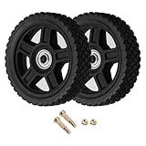 6 Inch Lawn Mower Wheels Wheel kits with Bolts & Nuts - Set of 2 Push Mower Plastic Wheels Fits Craftsman Mower Generator Garden Tiller Most Standard Lawn Mowers