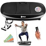Lifepro Rumblex Max 4D Black Vibration Plate Exercise Machine with Loop Resistance Bands for Home Fitness Shaping Training Recovery Tone & Strength