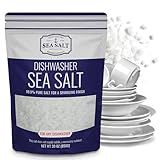 Dishwasher Salt, Natural Water Softener, Food Grade Coarse Sea Salt Compatible with Miele, Thermador, Whirlpool, & Bosch Dishwasher, 30 oz Bag
