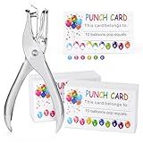 ONEDONE Punch Card 200 PCS Punch Cards for Classroom Incentive Awards Punch Cards for Kids Students Teachers Home Classroom School Business Loyalty Card - 3.5" x 2" Balloons