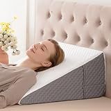 Simpledad 12" Wedge Pillow for Acid Reflux and Back Pain Relief, Snoring, Bed Wedge Pillow for Sleeping After Surgery. Bed Pillow Wedge for Headboard, Cooling Memory Foam Top, Breathable Cover