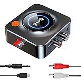 Bluetooth Receiver for Home Stereo, NFC Quick Pair,3.5mm AUX/RCA,TF Card Slot,Wireless Bluetooth Audio Adapter Low Latency for Home Music Streaming Stereo System