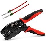 JRready ST2159 Weather Pack Crimpers - Weatherpack Crimping Tool for Delphi APTIV Weather Pack Terminals, Ratcheting Crimper for 18-14AWG Stamped Terminals, One Cycle Crimper