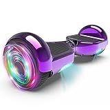 HOVERSTAR Bluetooth Hoverboard for Kids, Spider Color and Chrome Color Self Balancing Scooter Built-in Wireless Speaker and Flashing Wheels (Chrome Purple)