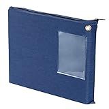 14 x 11 Inch Bank Deposit Bags with Zipper Blue Interoffice Mailer Canvas Transit Sack with Grommet for Documents Money Passport (blue)
