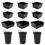 LANSI Pegboard Hooks Assortment with Pegboard Bins Pegboard Cups with Hooks(24 Piece)，Various Tools Storage Kit for Garage Craft Workshop Workbench Hobby Office Organizing.