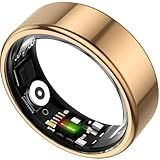 TIAZUUX Smart Ring for Women&Men-Activity/Sleep/Heart Rate/HRV/Stress/Women's Health Tracker-IP68 Waterproof/Wearable-No Subscription Fee Required-Compatible with iPhone &Android (Gold, 8)
