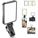 Rechargeable Soft Selfie Light for Phone, Camera, Laptop, 4-14H Battery Portable LED Light for Pictures, Phone Light Clip for Selfie, Vlog, TikTok, Makeup, Video Conference Black