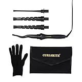 Curlsmith Defrizzion Curl Reviving Wand - Revives & Defines Curls, Dry Styling with Minimal Heat & 4 Different Attachments - For All Curls, Coils & Waves