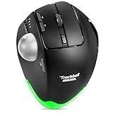 TRELC Wireless Trackball Mouse, Ergonomic Rollerball Mouse with 4800 DPI/7 Programmable Buttons, Thumb Control Mice, Rechargeable Optical Mouse for 3 Devices, for Windows, PC, Laptop, Tablet (Black)