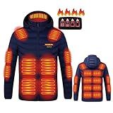 Sblioda Heated Jackets for Men Women with 21 Heating Zones USB Smart Warming Hoodie Winter Thermal Puffer Jacket Unisex