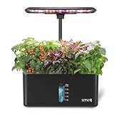 URUQ Hydroponics Growing System Garden: 8 Pods Indoor Herb Garden with Grow Light Plants Germination Kit Quiet Automatic Hydroponic Height Adjustable - Gardening Gifts for Women Kitchen