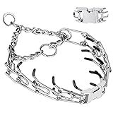Prong Collar for Dogs, Adjustable Size Dog Training Collar, Dog Pinch No Pull Collar with Quick Release Buckle for Small Medium Large Dogs(Packed with Two Extra Links)