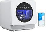 Silonn Portable Countertop Dishwasher with App Control, Mini Dishwasher with 5L Water Tank for Apartments/RVs No Hookup Needed, Dish washer with 8 Wash Programs 4 Place Settings Auto Air Dry
